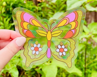 SUNCATCHER Butterfly | Rainbow Suncatcher, Sticker, Rainbow Maker, Decal Window Decal, Window Sticker 4.5"