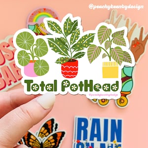 MAGNET Total Pothead Pun Plant Magnet | Fridge Car Magnet, Decorative Magnet, Car Decal, Weatherproof Magnet  4.5&quot;