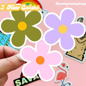 MAGNET Flower Power Green, Pink or Purple | Fridge Car Magnet, Decorative Magnet, Bulletin Board Magnet, Car Decal, Weatherproof Magnet