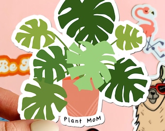 MAGNET Plant Mom | Fridge Magnet, Car Magnet, Decorative Magnet, Bulletin Board Magnet, Car Decal, Cute Gift, Weatherproof Magnet  4"