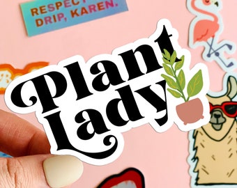 MAGNET Plant Lady | Fridge Magnet, Car Magnet, Decorative Magnet, Bulletin Board Magnet, Car Decal, Cute Gift, Weatherproof Magnet  4"