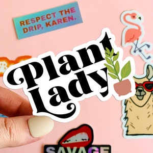MAGNET Plant Lady | Fridge Magnet, Car Magnet, Decorative Magnet, Bulletin Board Magnet, Car Decal, Cute Gift, Weatherproof Magnet  4"