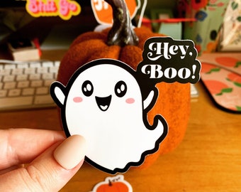 MAGNET Hej Bu! Halloween & Höst | Kylskåpsmagnet, Bilmagnet, Dekorativ magnet, Anslagstavlemagnet, Väderbeständig magnet - 10 cm