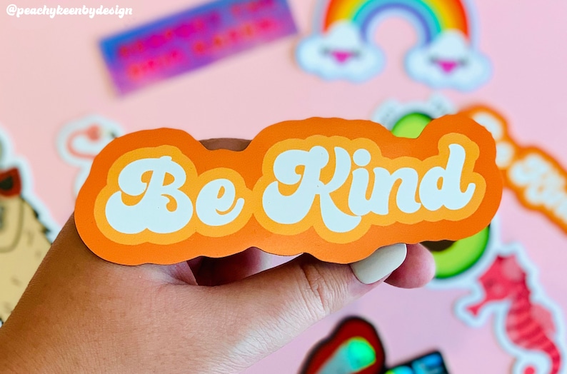 MAGNET Be Kind |  Orange or Blue Fridge Magnet, Car Magnet, Decorative Magnet, Bulletin Board Magnet, Weatherproof Magnet - 4' & 5' 