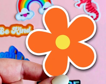 MAGNET Flower Power Red, Orange, & Blue | Fridge Car Magnet, Decorative Magnet, Bulletin Board Magnet, Car Decal, Weatherproof Magnet