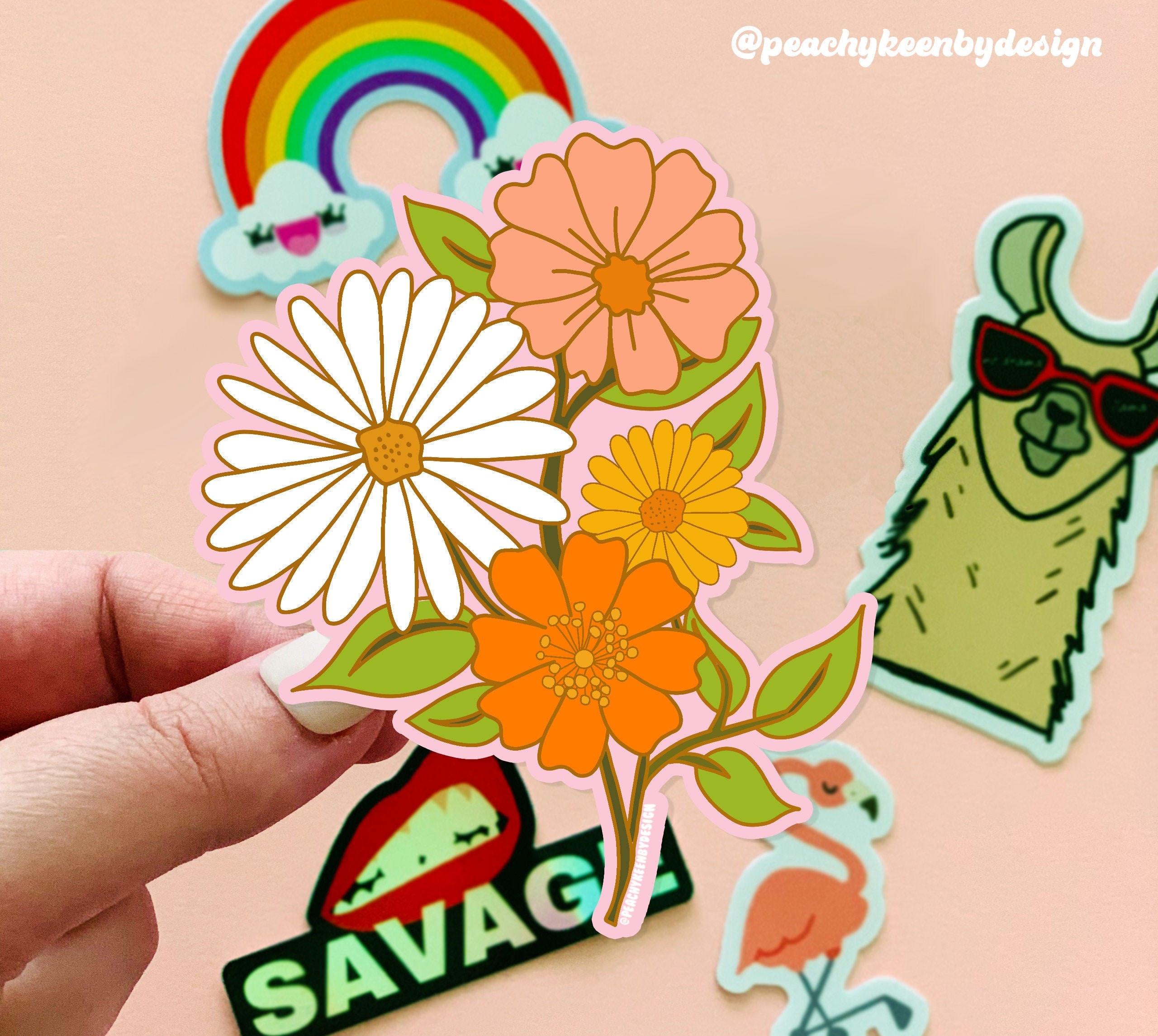 Flower Power Three Fridge Car Decorative Etsy