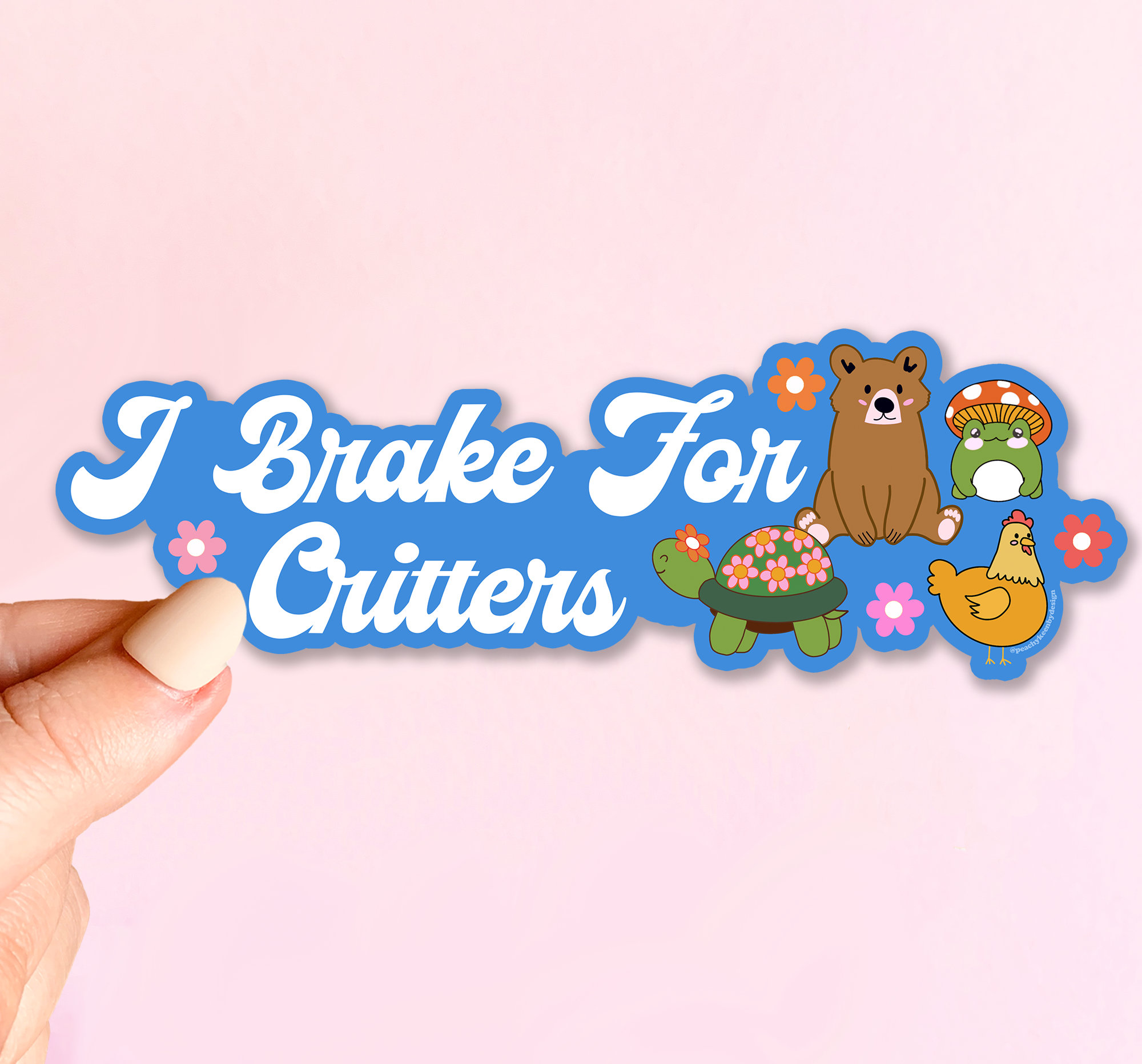 MAGNET I Brake For Critters | Fridge Car Magnet, Decorative Magnet, Car Decal, Weatherproof Magnet 7.5"