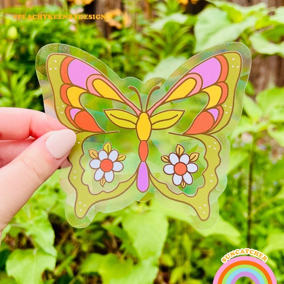 SUNCATCHER Butterfly Rainbow Suncatcher Sticker Rainbow Etsy