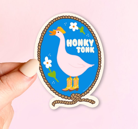 STICKER Honky Tonk | Die-Cut Window, Skateboard, Car, Laptop Vinyl Sticker, Weather Resistant Vinyl Stickers 3.5"