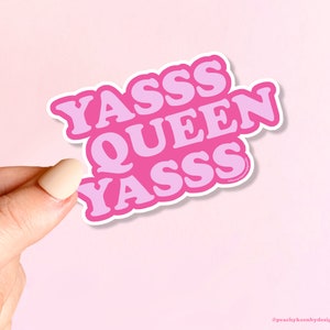 MAGNET Yasss Queen Yasss |  Retro Fridge Magnet, Car Magnet, Decorative Magnet, Bulletin Board Magnet, Weatherproof Magnet - 4&quot;