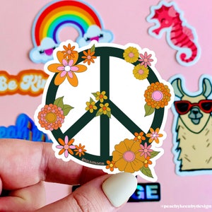 MAGNET Peace Sign Retro | Fridge Magnet, Car Magnet, Decorative Magnet, Car Decal, Cute Gift, Weatherproof Magnet  4&quot;