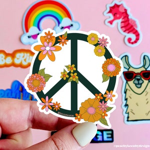 MAGNET Peace Sign Retro | Fridge Magnet, Car Magnet, Decorative Magnet, Car Decal, Cute Gift, Weatherproof Magnet  4"