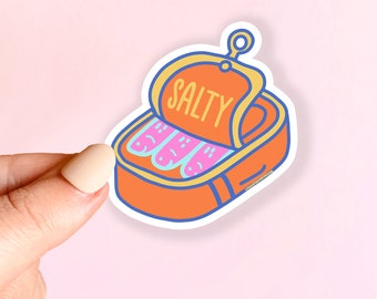 STICKER Salty Sardines | Die-Cut Window, Skateboard, Car, Laptop Vinyl Sticker, Weather Resistant Vinyl Stickers 3"