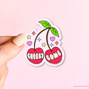 STICKER Cherry Bomb | Skateboard Sticker, Car Sticker, Laptop Vinyl Sticker, Weather Resistant Vinyl Stickers 3”