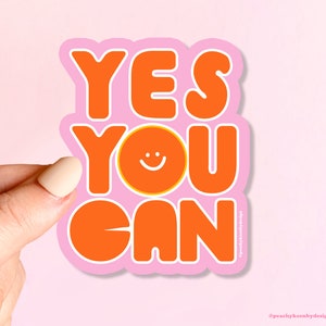 MAGNET Yes You Can! |  Retro Fridge Magnet, Car Magnet, Decorative Magnet, Bulletin Board Magnet, Weatherproof Magnet - 4&quot;