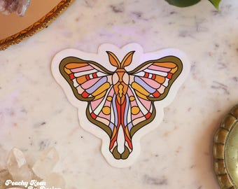 Rainbow Suncatcher Window Film- Moth | Prism Light Catcher • Rainbow Maker • Window Decor • Peachy x Golden Hour Collab 4.5"