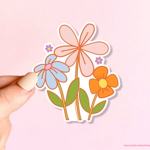 MAGNET Groovy Flowers | Fridge Magnet, Car Magnet, Decorative Magnet, Bulletin Board Magnet, Weatherproof Magnet - 4.5"