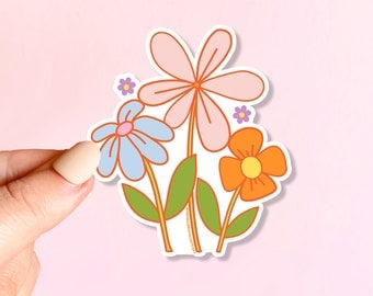 MAGNET Groovy Flowers | Fridge Magnet, Car Magnet, Decorative Magnet, Bulletin Board Magnet, Weatherproof Magnet - 4.5"