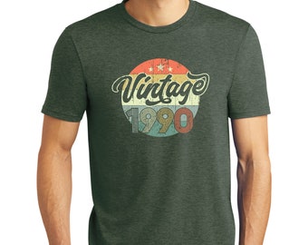 1990 Vintage Birth Year Distressed T-Shirt