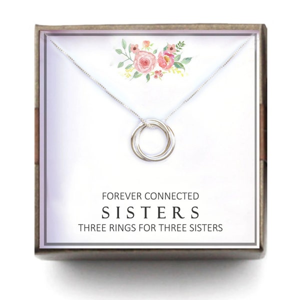 Sisters Necklace - Christmas gifts for sisters, Gift for Sister Birthday, Big Sister Gift, Three 3 sisters, 3 Circles,  SMO-RING