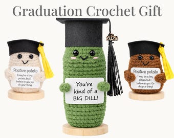 2026 Graduation Pickle with Stand, Positive Potato Keepsake, High School, College, PHD Grad Gifts. Big Dill Gift For Graduates.