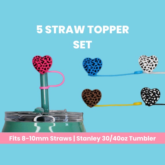 Cute Heart Straw Toppers Stanley 30 & 40oz Tumbler, Straw Cover