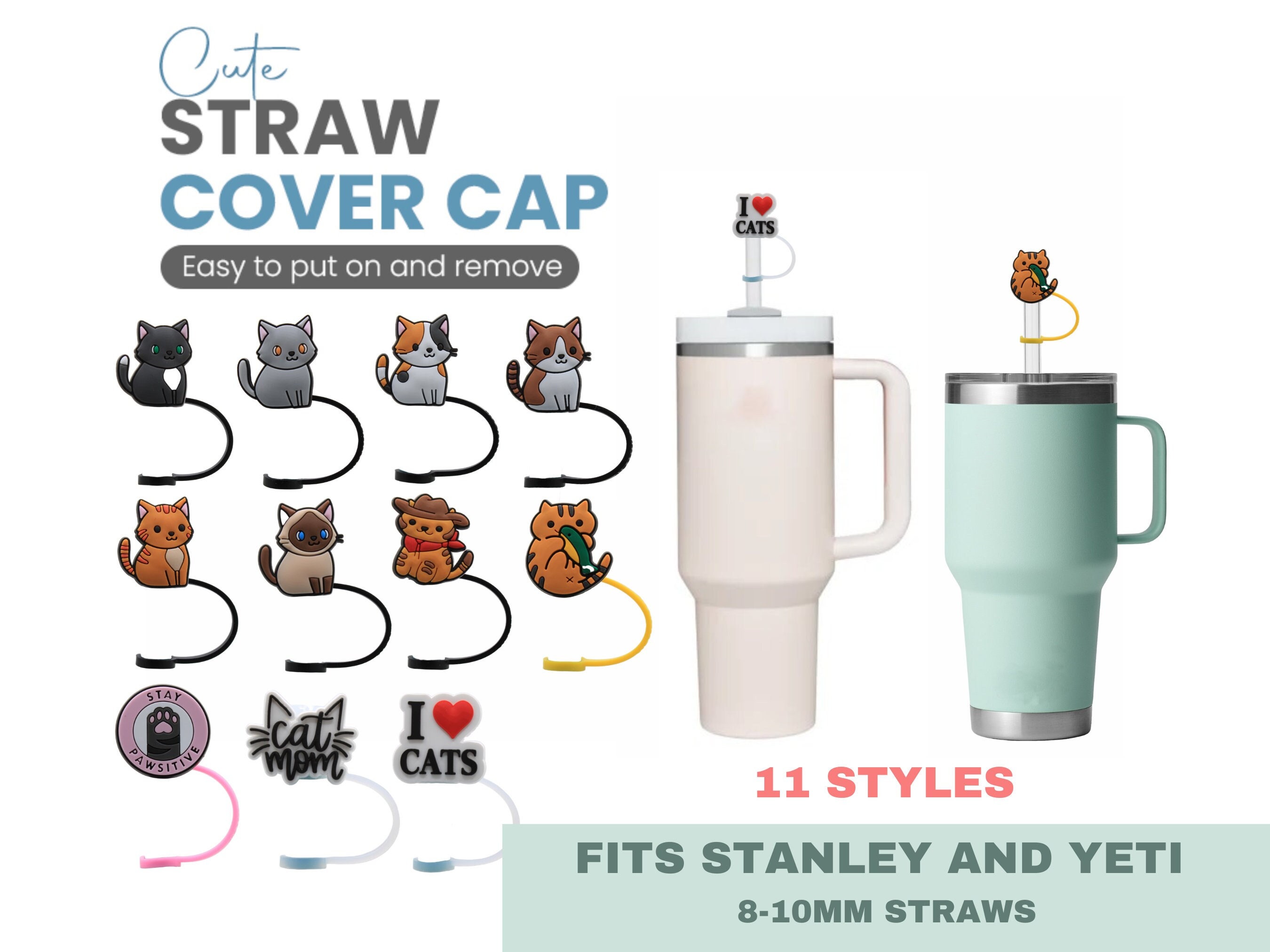 Mini Tumbler Straw Toppers/ Stanley Cup Straw Topper/ Straw Cover 10mm  Straws ONLY 