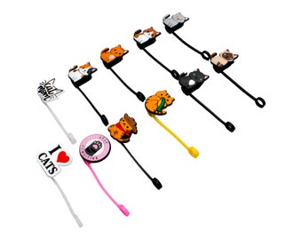 3PCS Straw Covers 8mm & 10mm, Cute Cat Straw Topper for Stanley