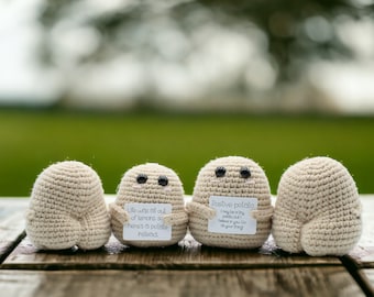 Encouraging Big Butt Positive Potato, Handmade Best Friend Birthday Gift. Emotional Support, Office Desk Decor. Funny Crochet Gag Gifts