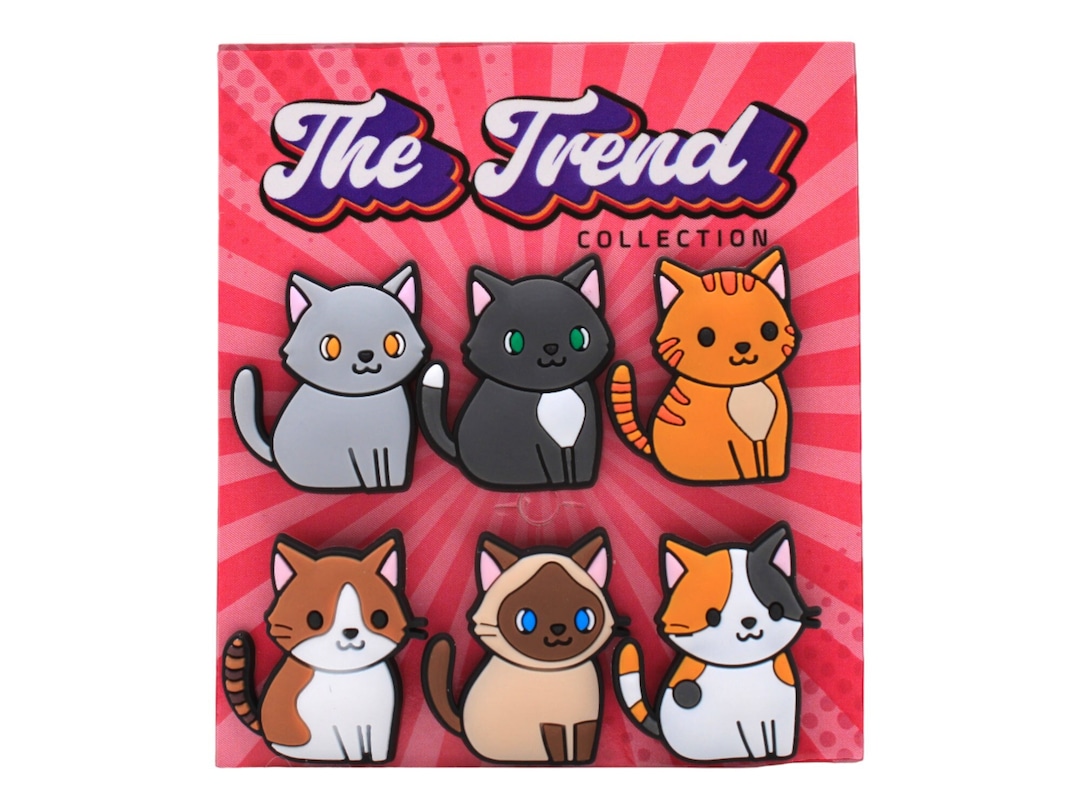 Cat Jibbitz, Cat Croc Charms. 6 Cat Jibbitz Croc Charm Bundle. Croc