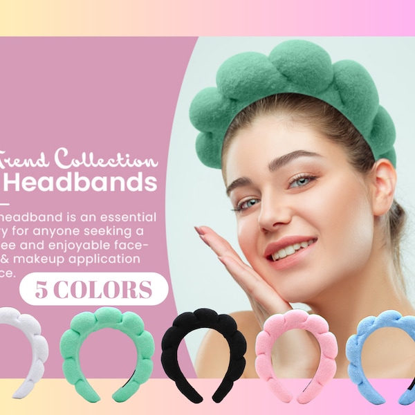 Puffy Spa Headband Etsy
