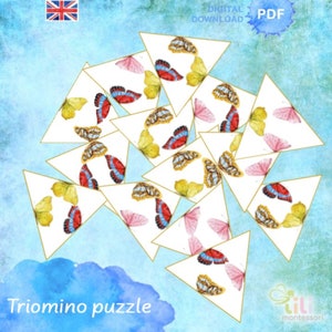 TRIOMINO puzzle ⁕ Geometry⁕ Montessori printable ⁕ Puzzle ⁕ Logic ⁕ Sensory education ⁕ Fine motor skills