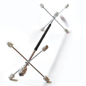 Collapsible dragon staff with cushion grip, Ceramic Contact Staff, Fire juggling staff, Fire dance travel stick, Flow art props, Spinning