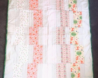Woodland Flannel Baby Quilt - Handmade Nursery Blanket, Soft and Cozy, Animal Print, Perfect Baby Shower Gift, Newborn Baby, Nursery Decor
