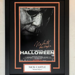 Nick Castle Autograph Signed Halloween 12x18 Movie Poster Framed Display