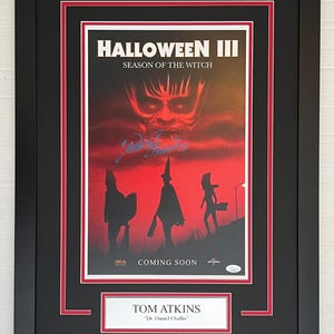 Tom Atkins autographed signed Halloween 3 Movie Poster Framed Display 11x17