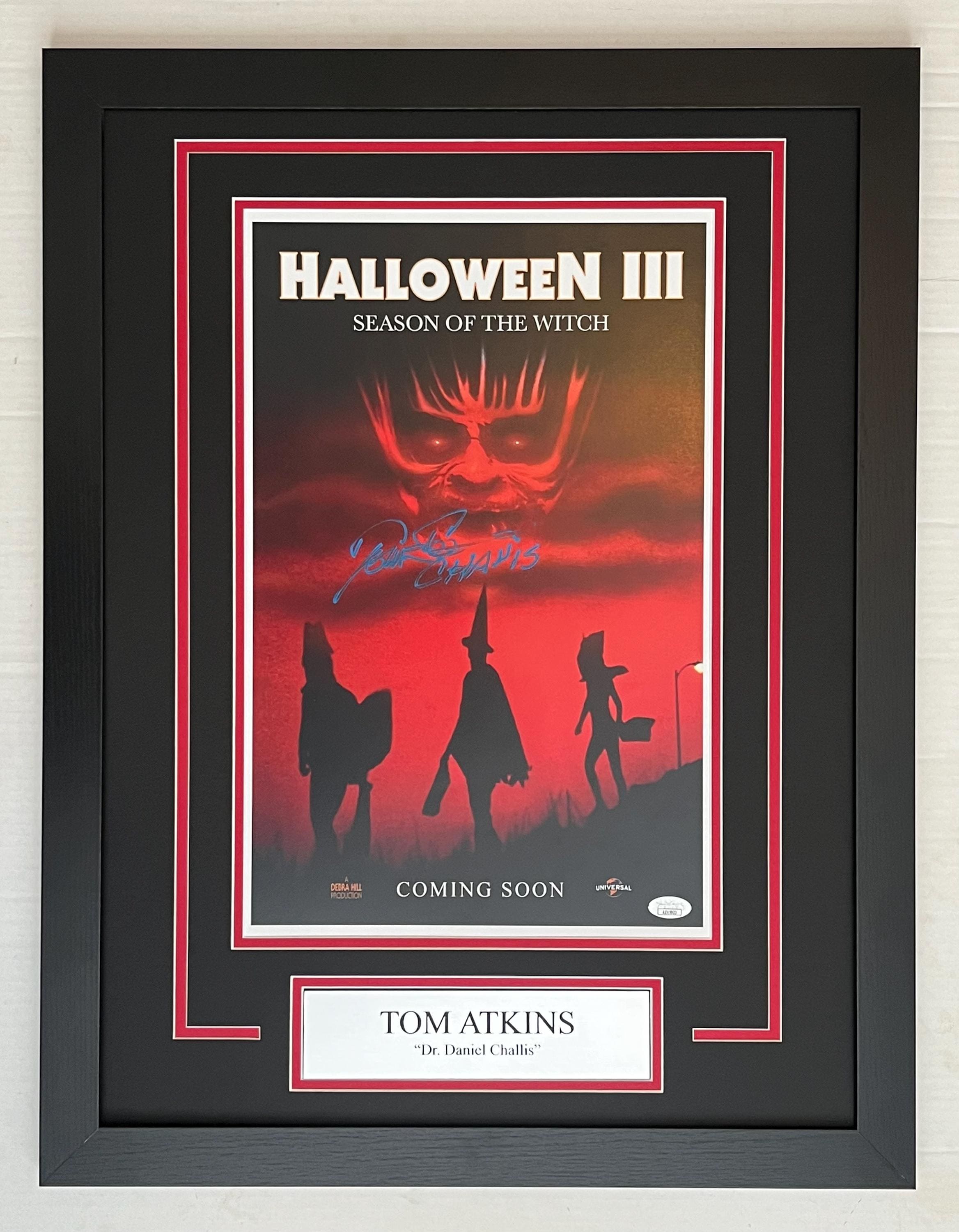Tom Atkins autographed signed Halloween 3 Movie Poster Framed Display 11x17