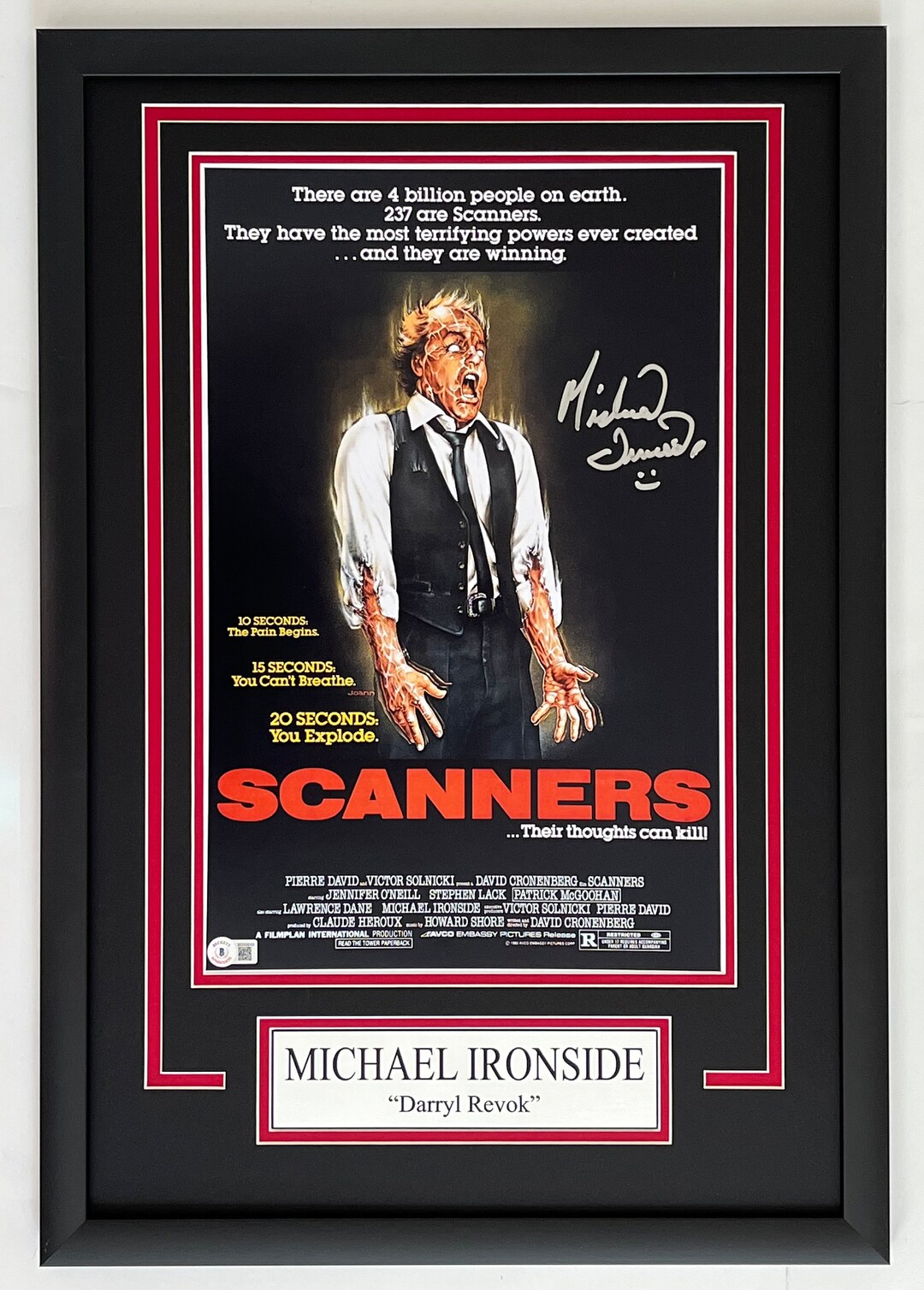 MICHAEL IRONSIDE Signed Autographed SCANNERS 12x18 Framed Etsy