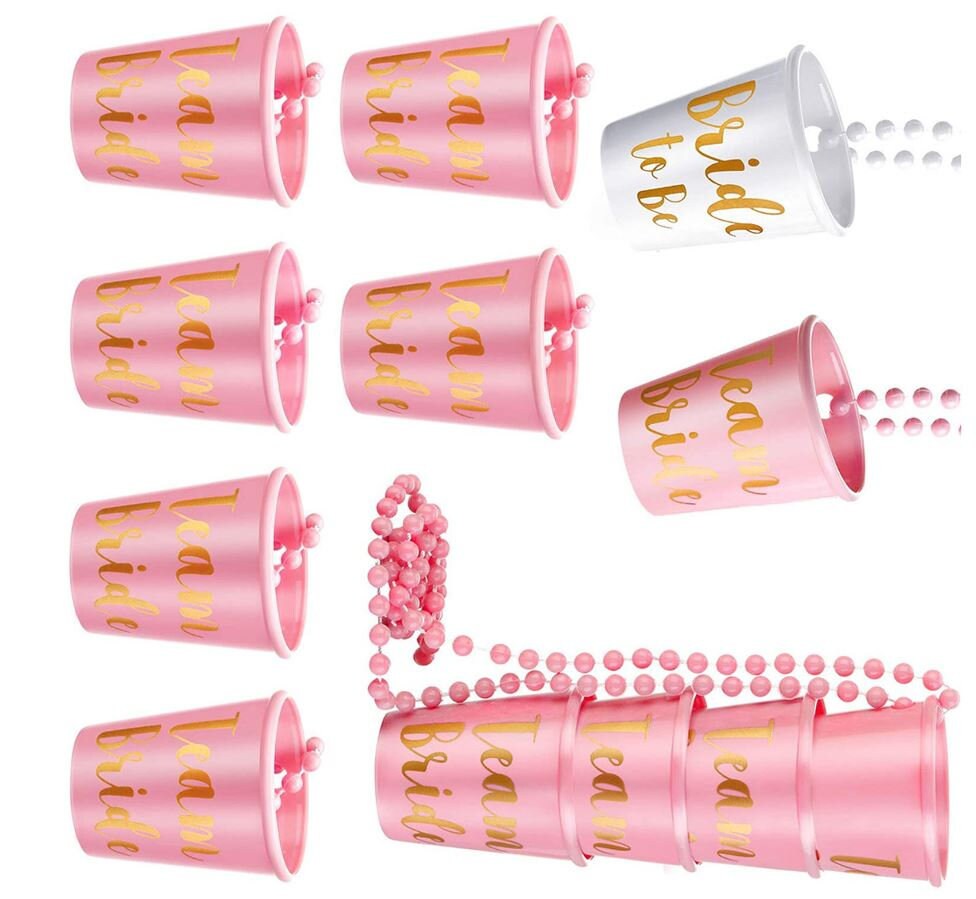 Bridal Plastic Cups Beads Bridal Shot Glass Team Bride and Etsy UK
