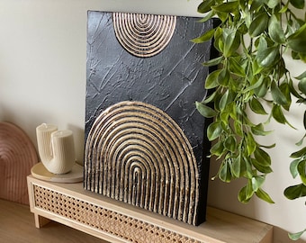 Black and Gold Textured Arch Artwork