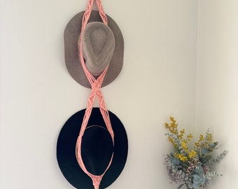 Macrame hat holder