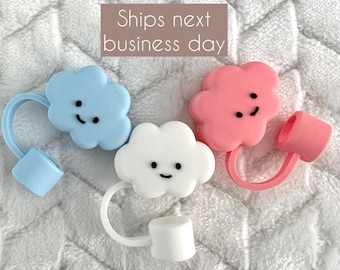 Stanley Straw Topper for Tumbler Cute Silicone Cloud Topper For Straw Cover Dust Protection Drinking Cup Accessories Bundle Water Cup Fan