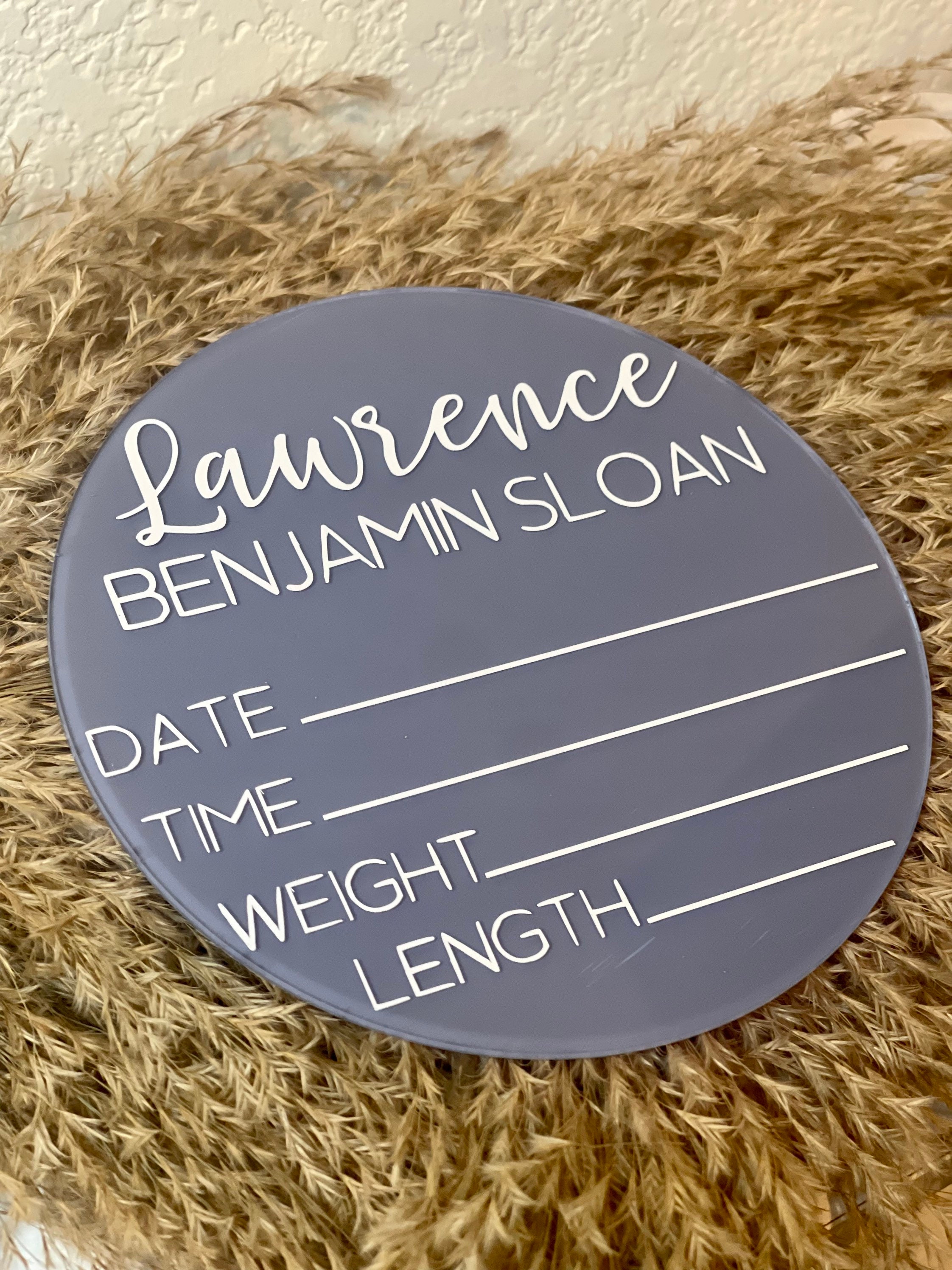 Personalized Acrylic Birth Announcement Sign Newborn Baby Name Plaque ...
