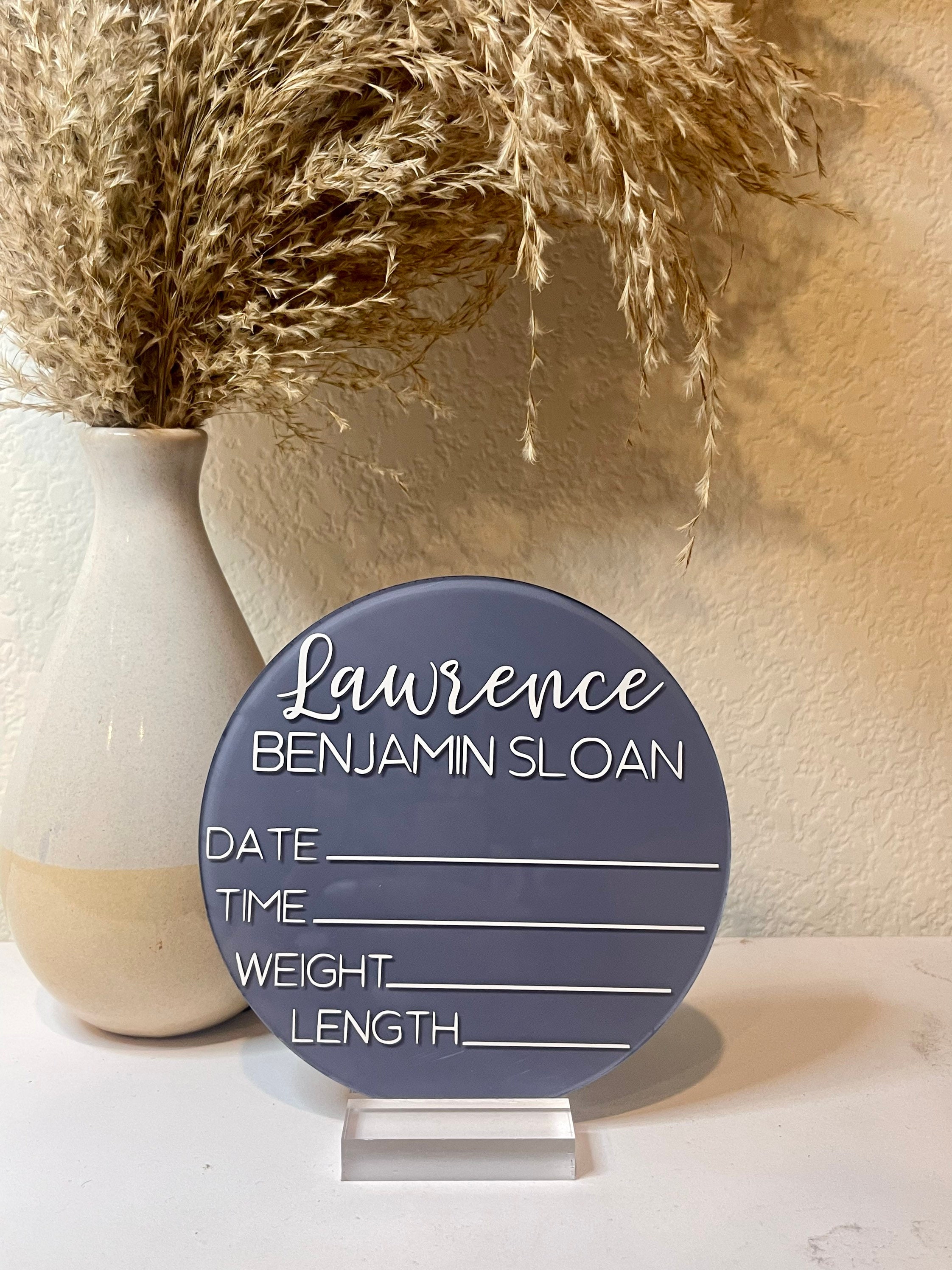 Personalized Acrylic Birth Announcement Sign Newborn Baby Name Plaque ...