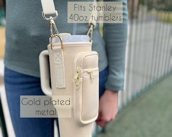 40 oz Handle Tumbler Travel Pouch Stanley Accessories Protective Sleeve Wearable Cup With Removable Straps Gift Phone And Key Holder Bag