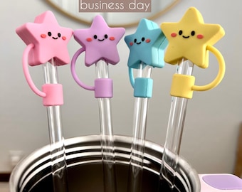 Cute Star Charm Topper For Straw Silicone Star Cover Tumbler Straw Accessory Reusable Straw Dust Cover Perfect Gift For Stanley Lover