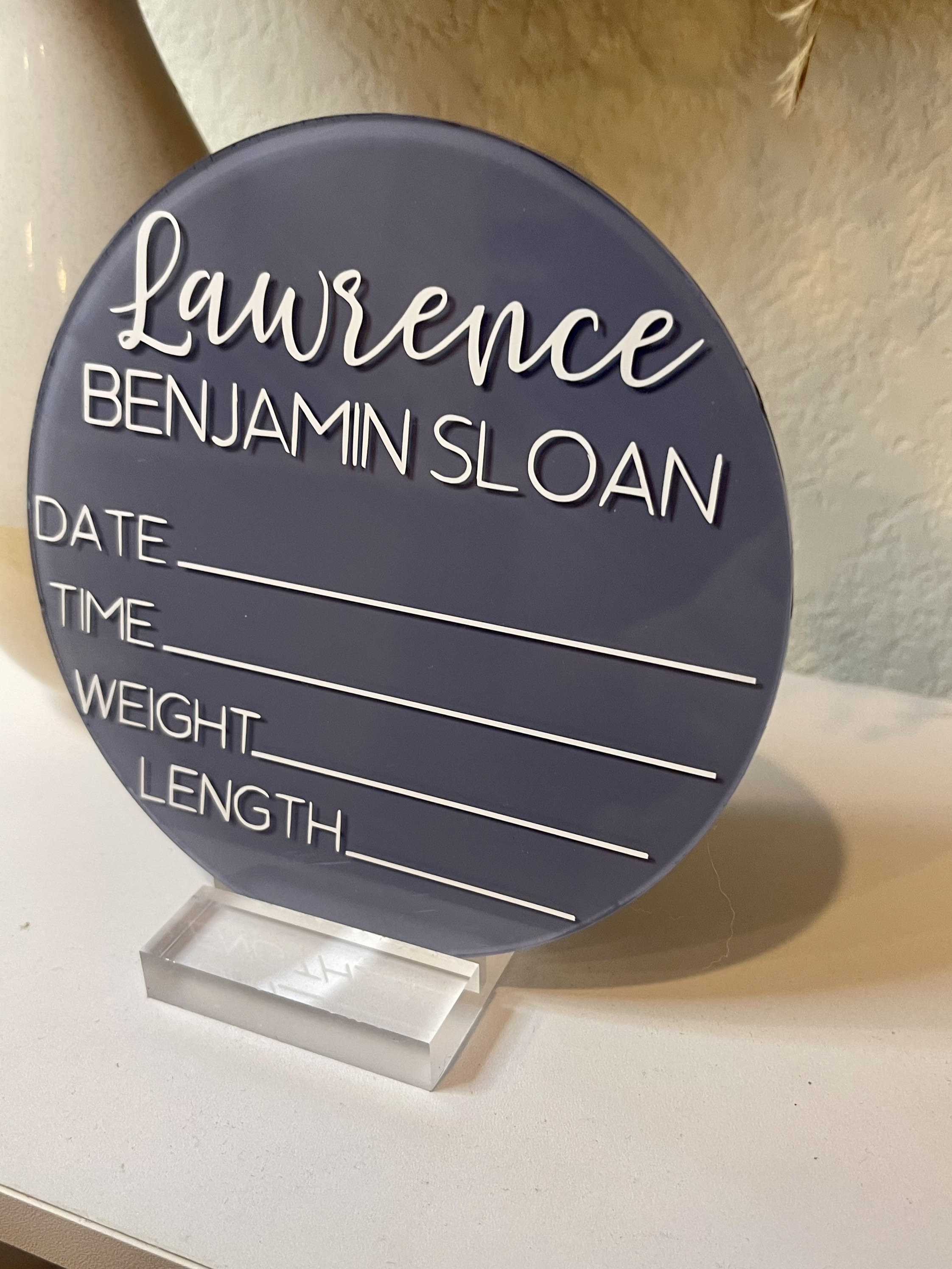 Personalized Acrylic Birth Announcement Sign Newborn Baby Name Plaque ...