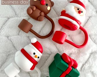 Stanley Tumbler Christmas Straw Topper Silicone Straw Cover Drink Cover Tumbler Straw Accessories Christmas Stocking Stuffer For Tumbler Cup
