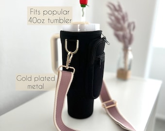 Stanley Water Bottle Carrier For 40 oz Cup Travel Sleeve Pouch Tumbler Accessories Cute Fashion Purse Strap Outdoor Enthusiast Gift For Her