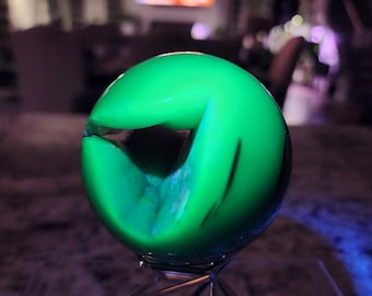 Stunning VOLCANO AGATE Sphere with Large  Druzy Mouth/ UV Reactive / Crystals / Large Sphere / Volcano Agate / Large Sphere